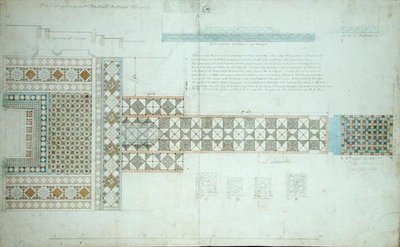 Design for a Pavement, Balliol College Chapel, Oxford by William Butterfield